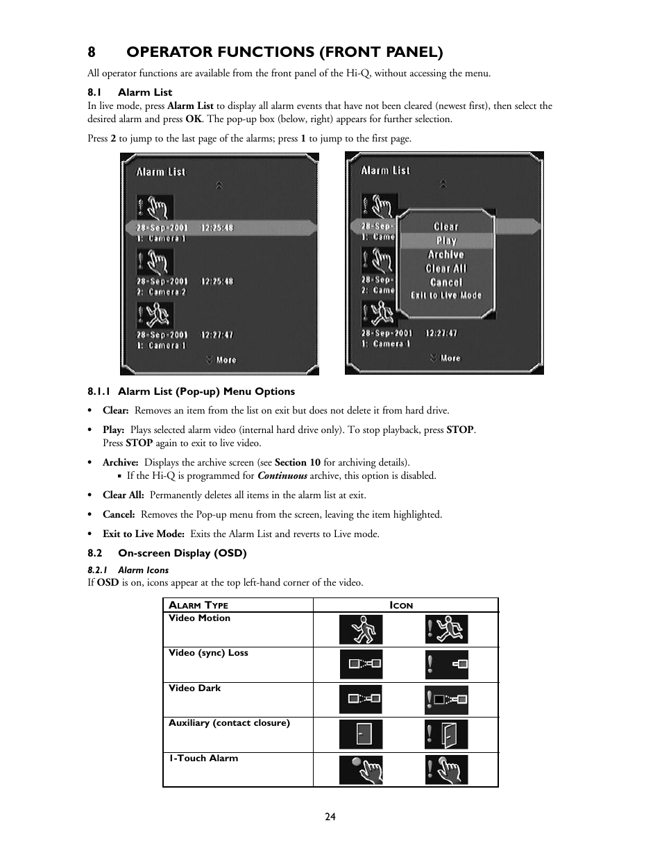 8operator functions (front panel) | Philips Hi-Q Digital Video Recorders User Manual | Page 24 / 36