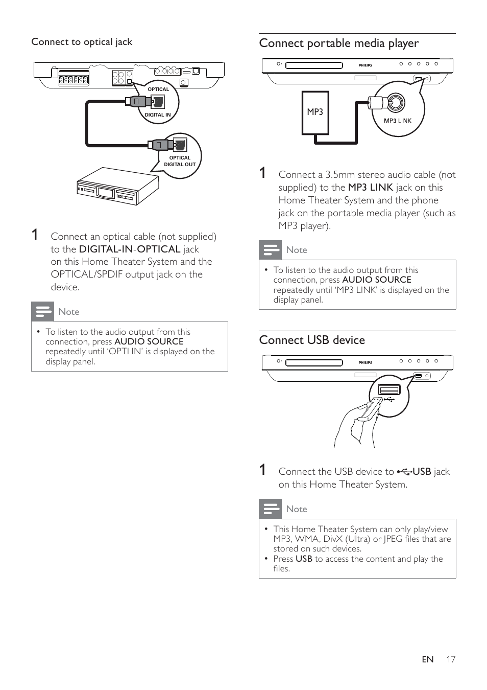 Philips HTS7500 User Manual | Page 17 / 52