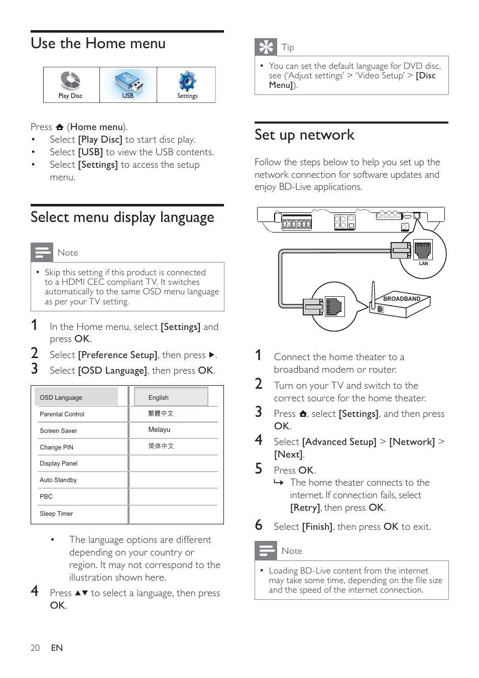 Philips HTS7500 User Manual | Page 20 / 52