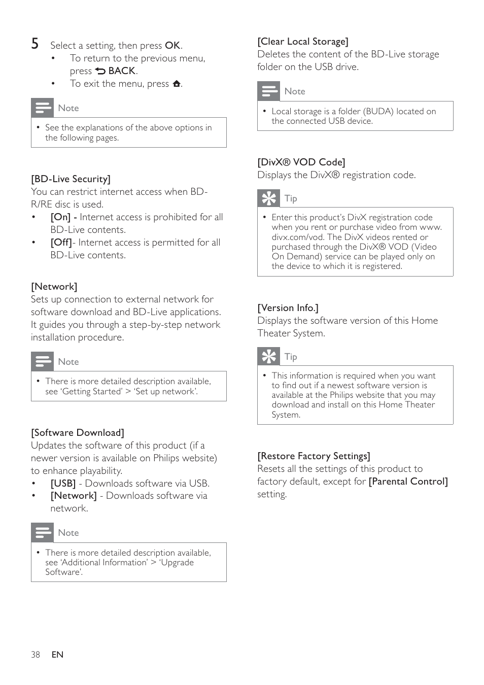 Philips HTS7500 User Manual | Page 38 / 52