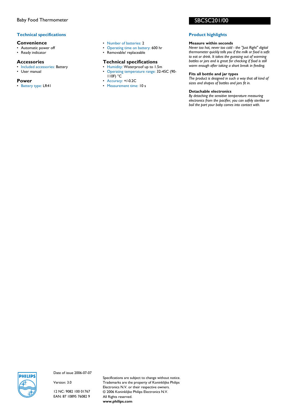 For preview purpose only | Philips SBC SC201 User Manual | Page 2 / 2