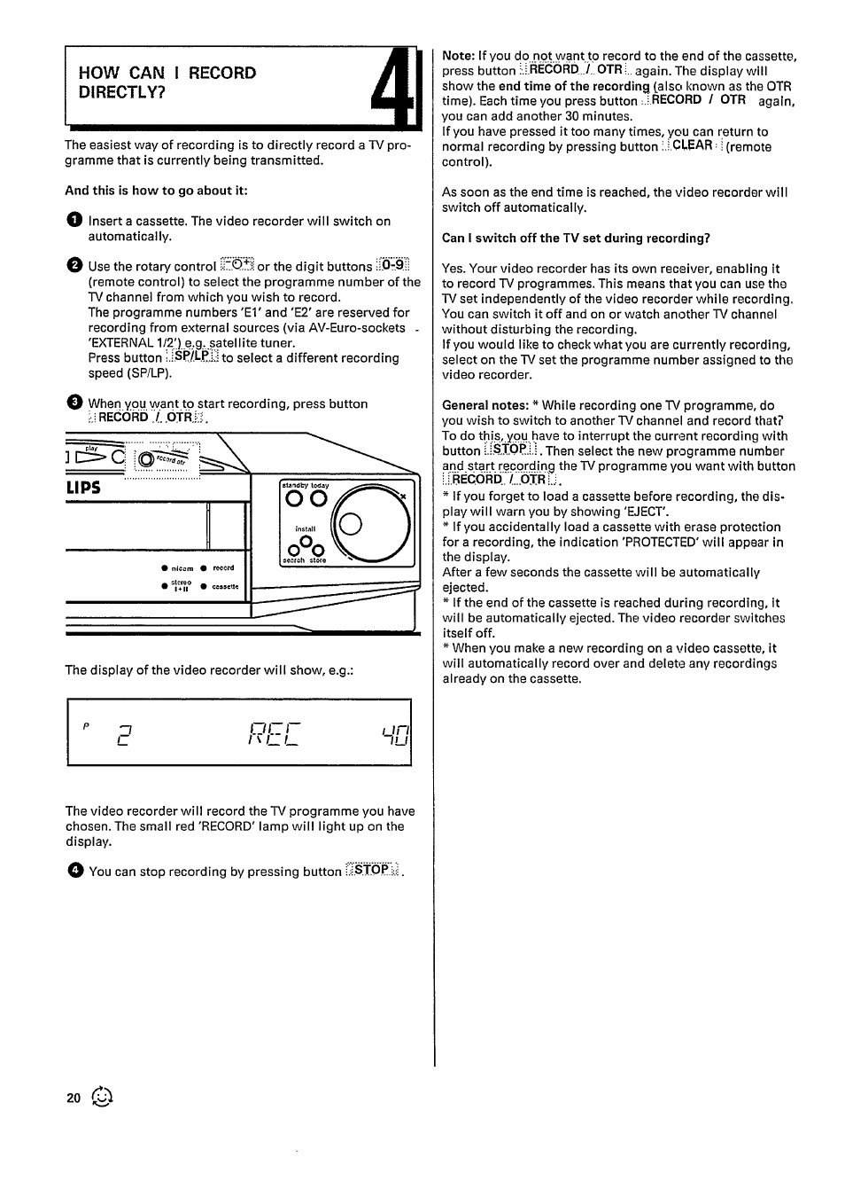 How can i record directly | Philips VR727 User Manual | Page 22 / 42