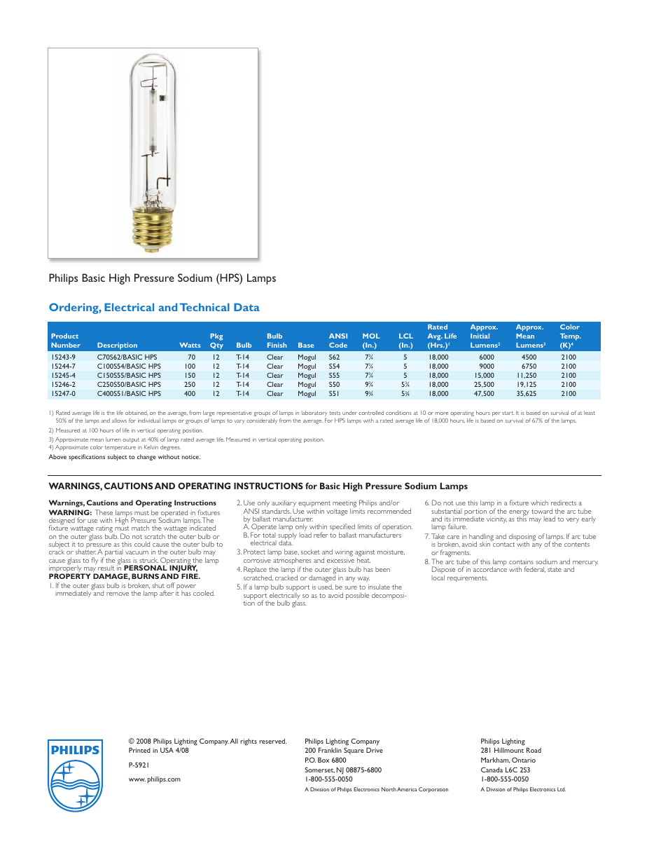 Philips Basic HID Lamp User Manual | Page 4 / 4