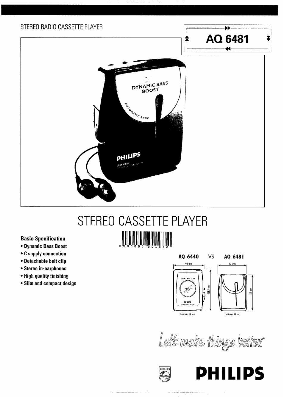 Philips AQ 6481/01P User Manual | 2 pages