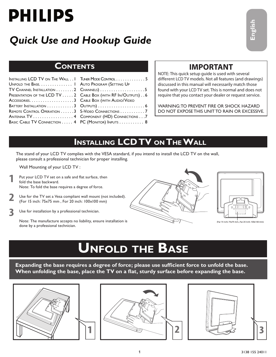 Philips 15PF5120/28B User Manual | 8 pages