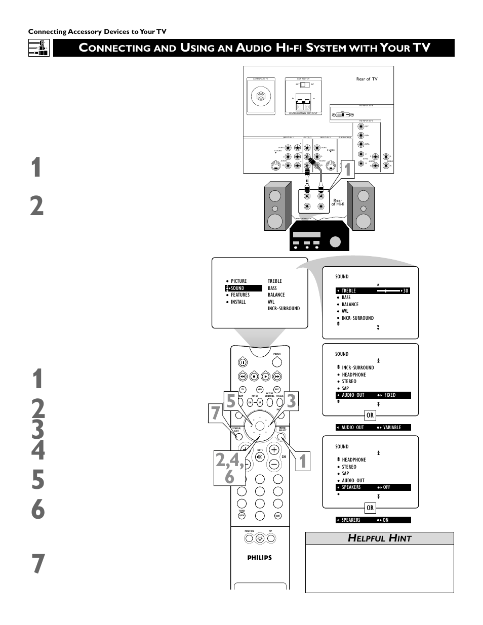 Onnecting and, Sing an, Udio | Ystem with | Philips 60PW9383 User Manual | Page 10 / 72