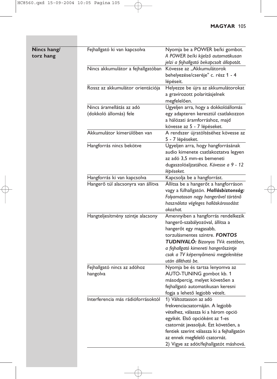 Philips HC 8560 User Manual | Page 105 / 142