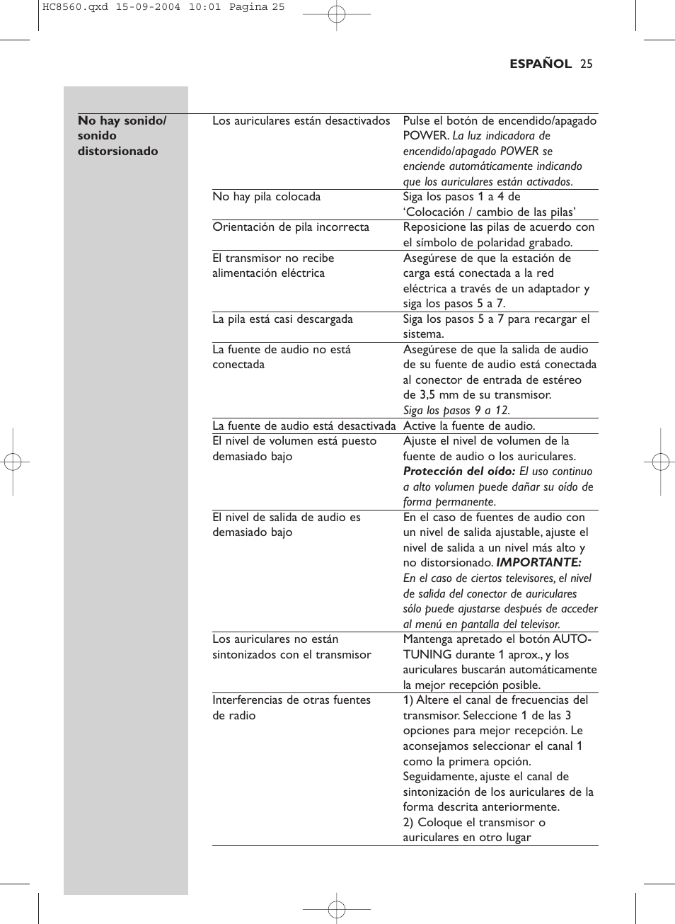 Philips HC 8560 User Manual | Page 25 / 142