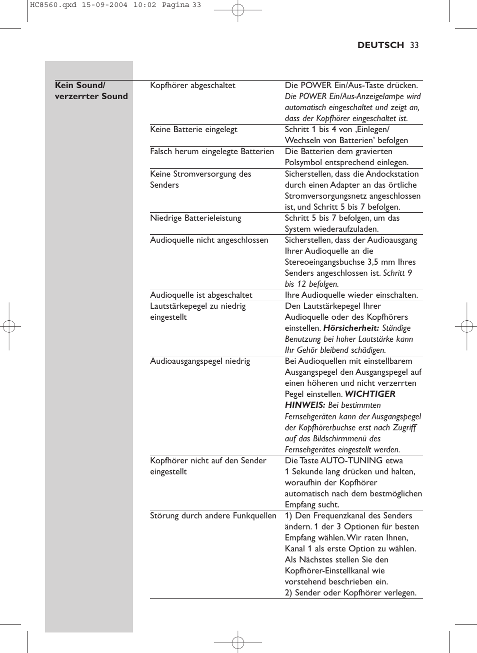 Philips HC 8560 User Manual | Page 33 / 142