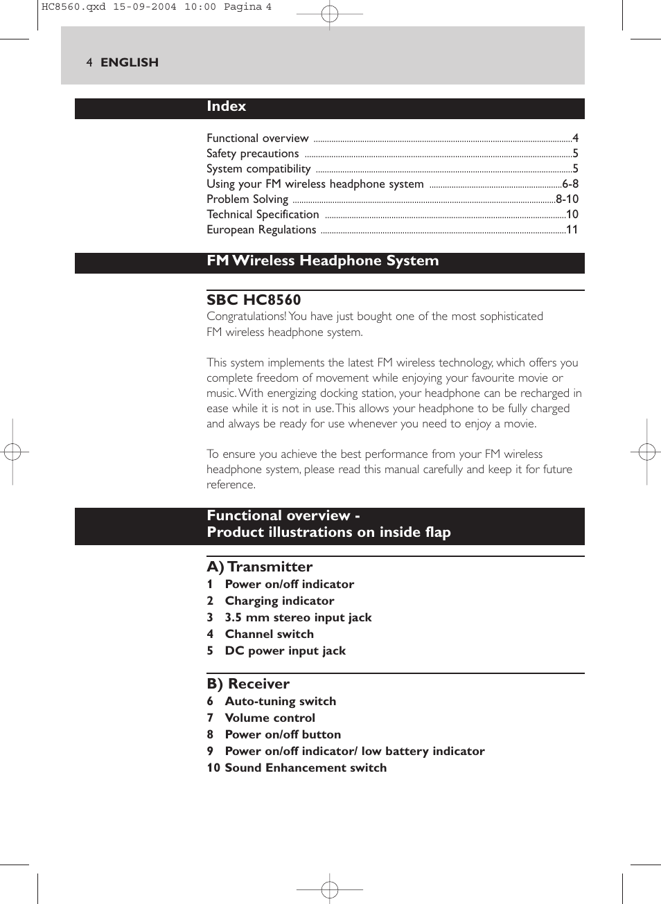 Philips HC 8560 User Manual | Page 4 / 142