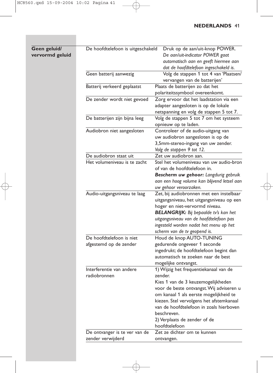 Philips HC 8560 User Manual | Page 41 / 142