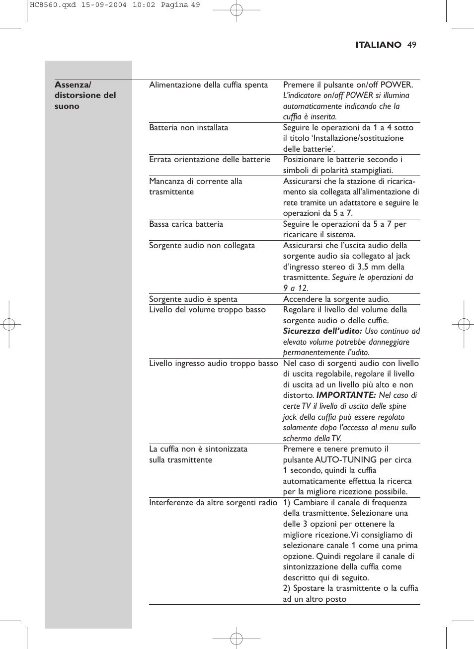 Philips HC 8560 User Manual | Page 49 / 142
