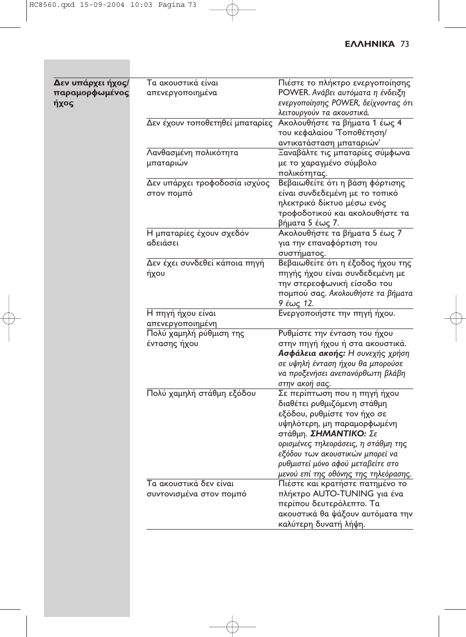 Philips HC 8560 User Manual | Page 73 / 142