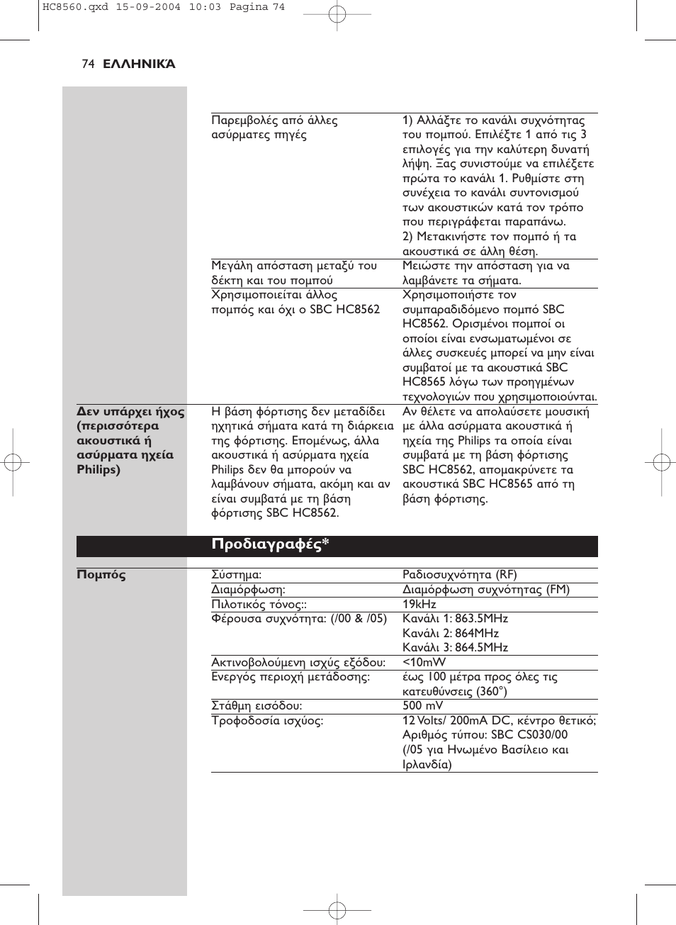 Philips HC 8560 User Manual | Page 74 / 142