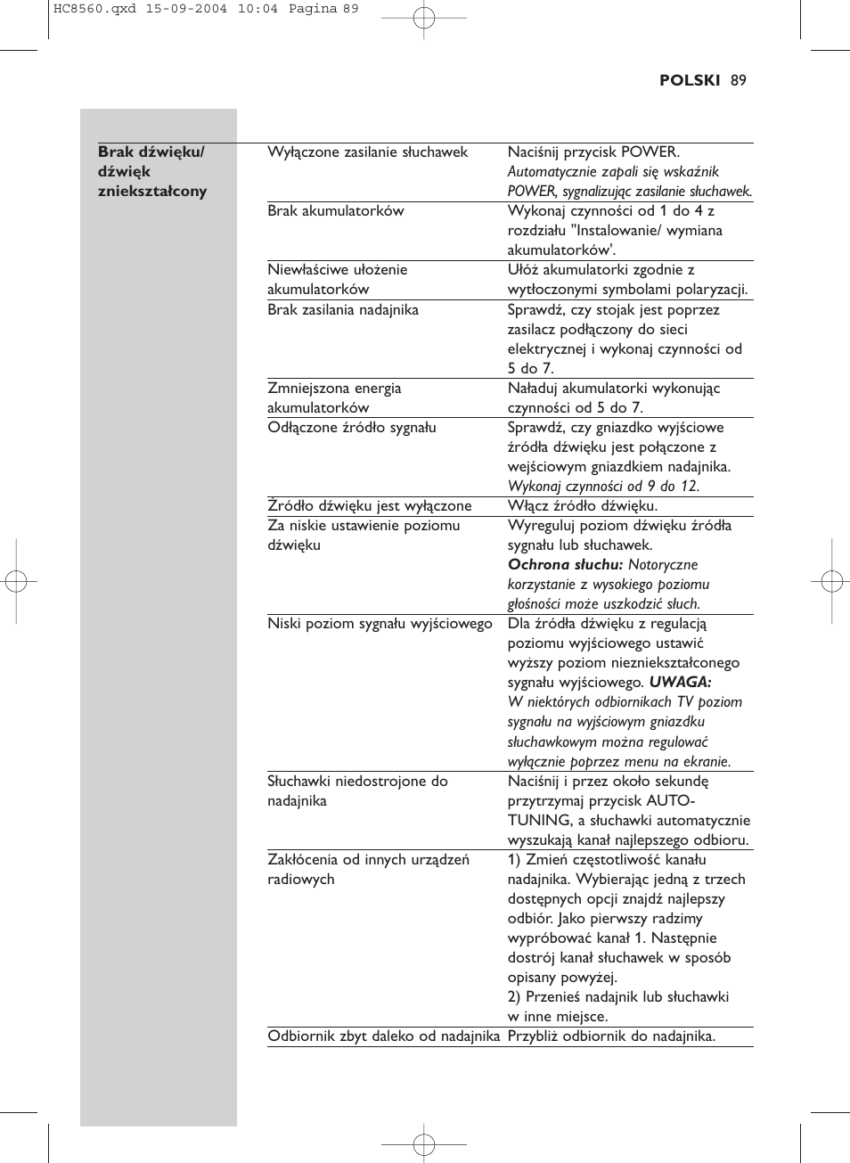 Philips HC 8560 User Manual | Page 89 / 142