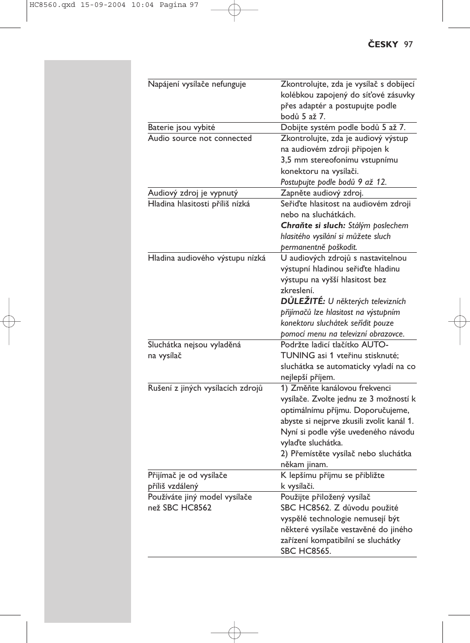 Philips HC 8560 User Manual | Page 97 / 142