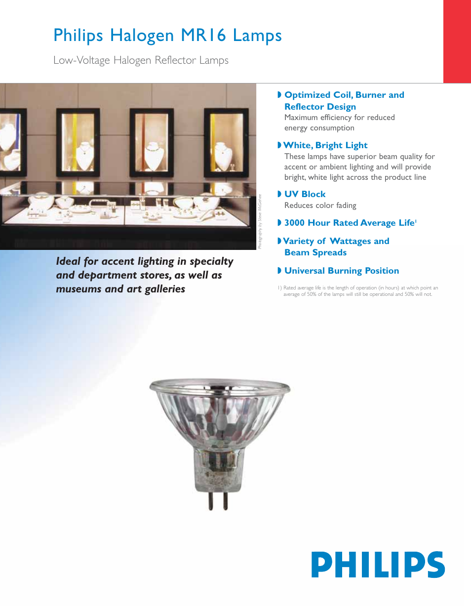 Philips Halogen MR16 User Manual | 2 pages