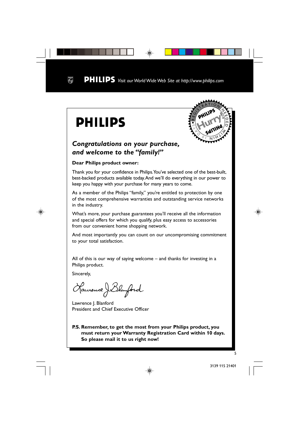 Hurry | Philips FW-M355 User Manual | Page 5 / 31