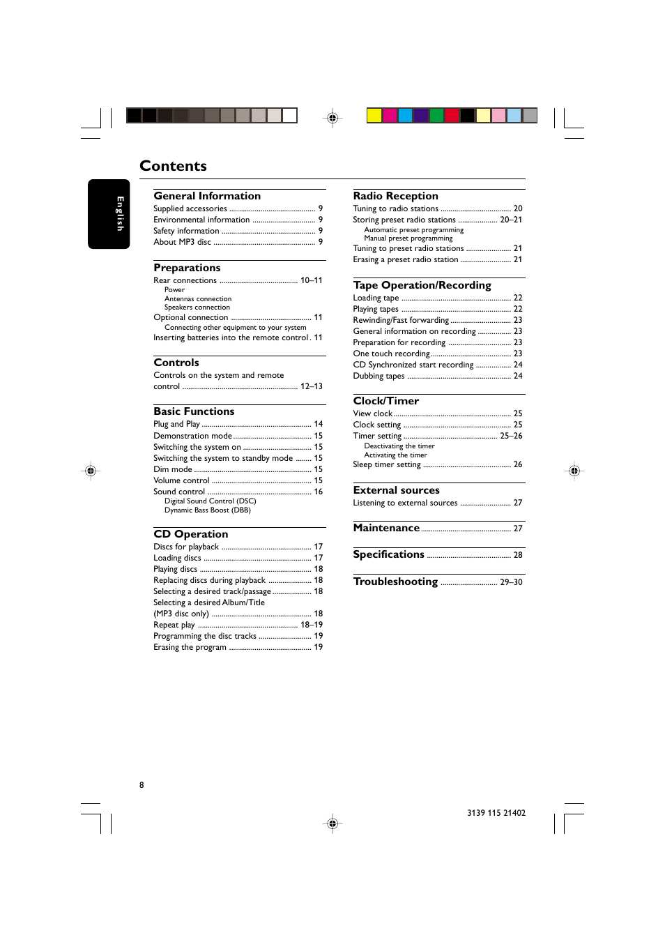 Philips FW-M355 User Manual | Page 8 / 31