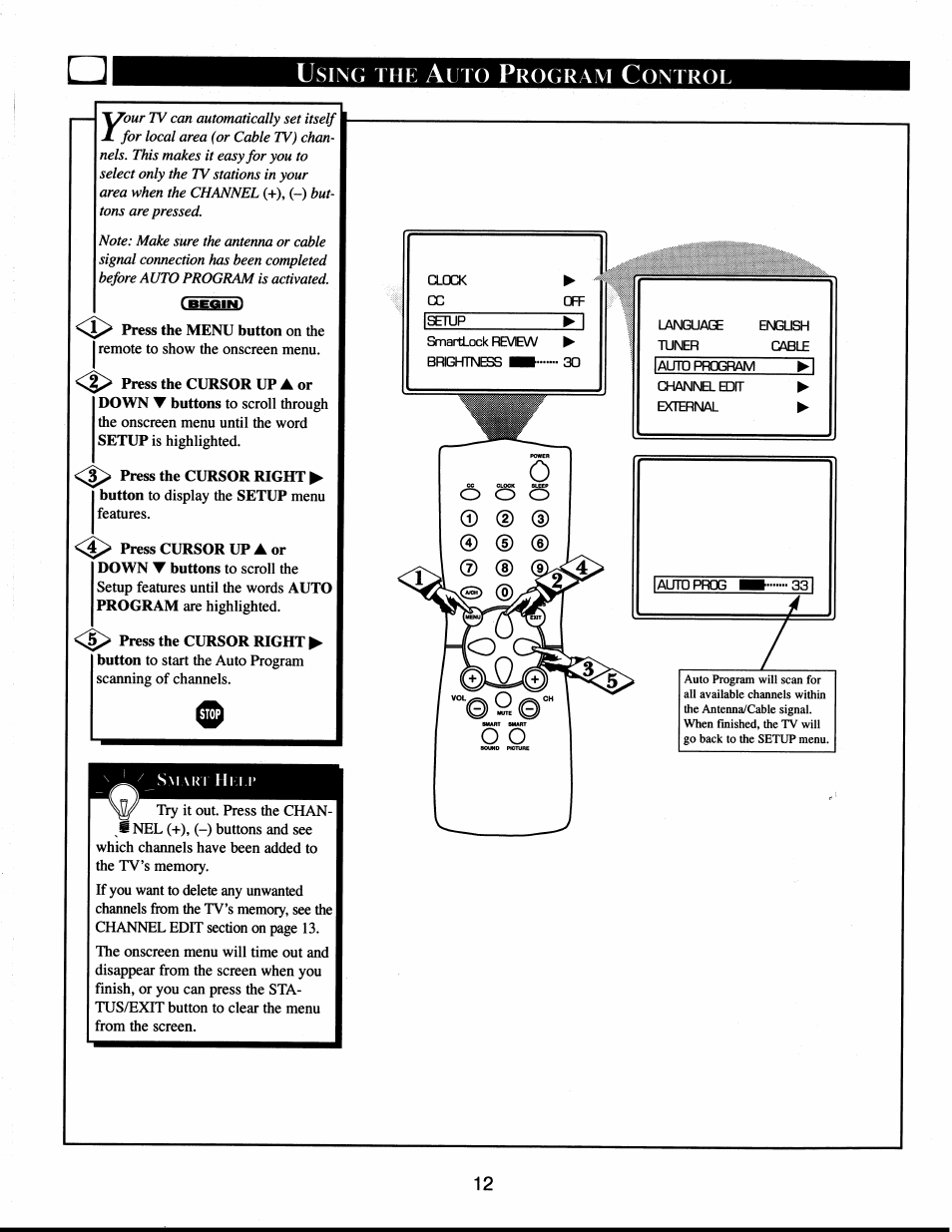 Sing, Rogram, Ontrol | Philips XS1956CI User Manual | Page 12 / 40