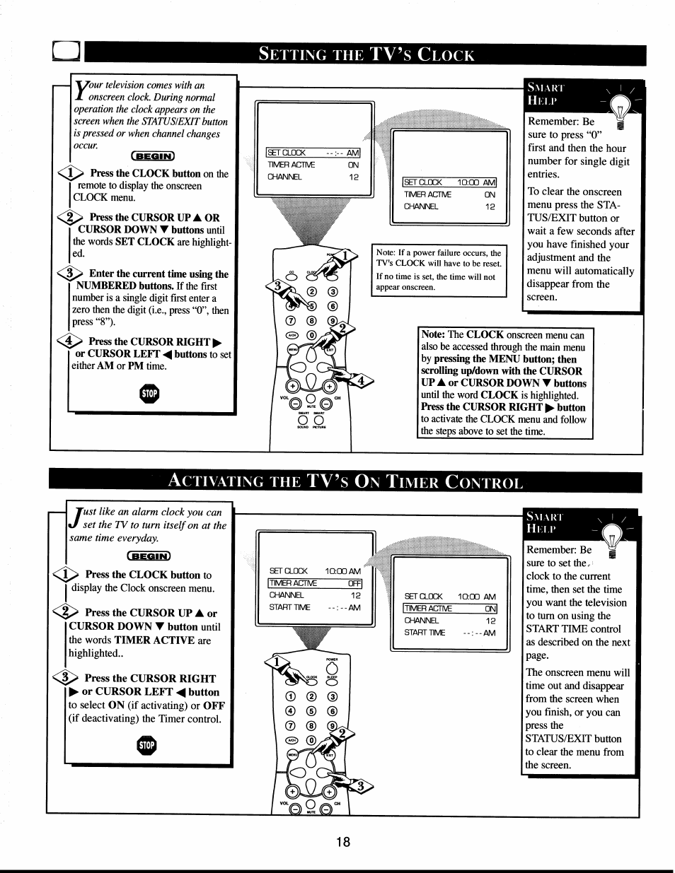 Activating the tv’s on timer control, Press the cursor right ^ or cursor left ^ button, Activating the timer control | D (d | Philips XS1956CI User Manual | Page 18 / 40