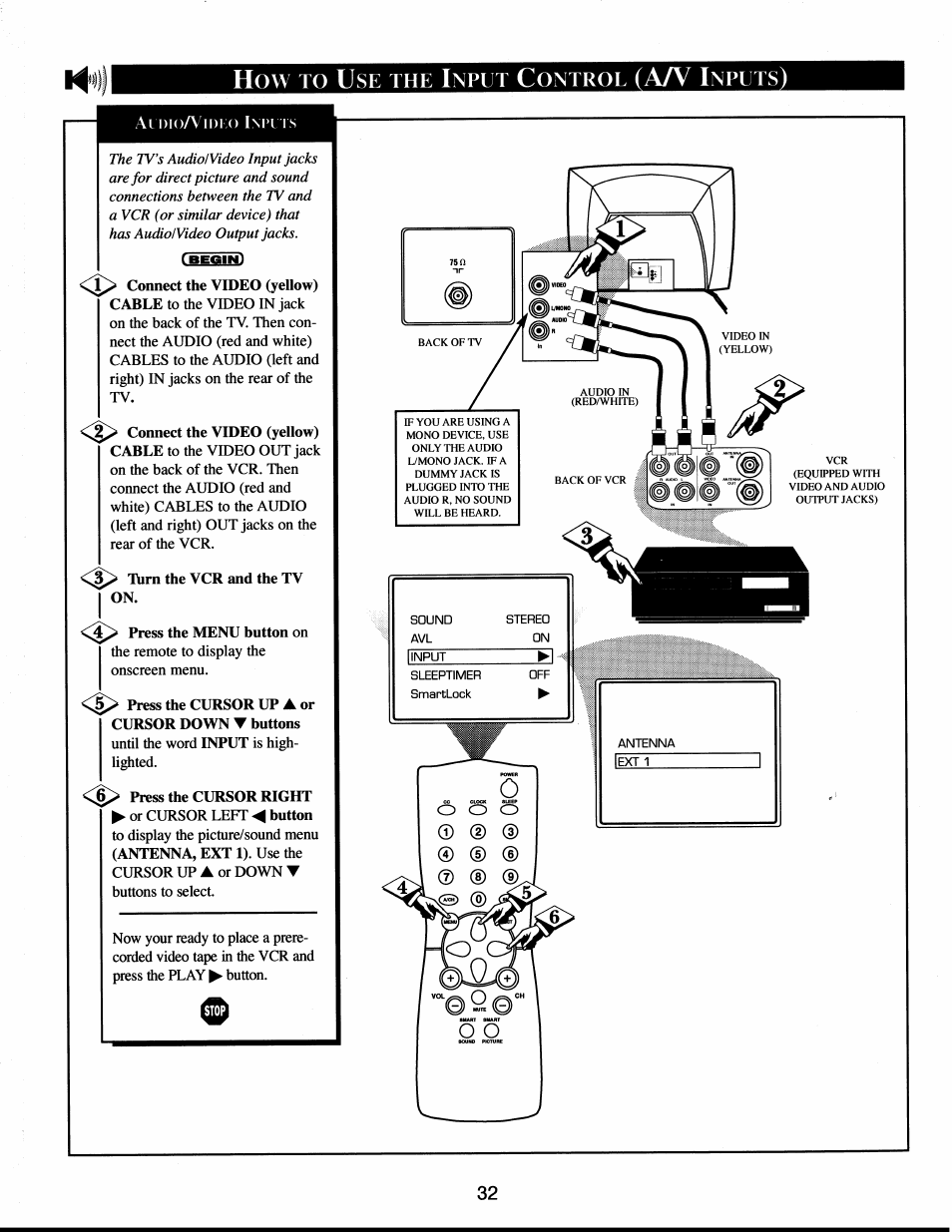 How to use the input control (aa^ inputs), 0c5o o © © ® © ® © ® © o | Philips XS1956CI User Manual | Page 32 / 40