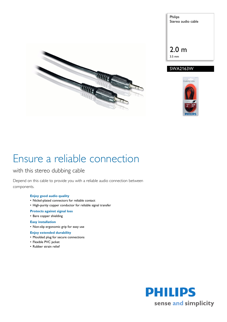 Philips SWA2163W User Manual | 2 pages