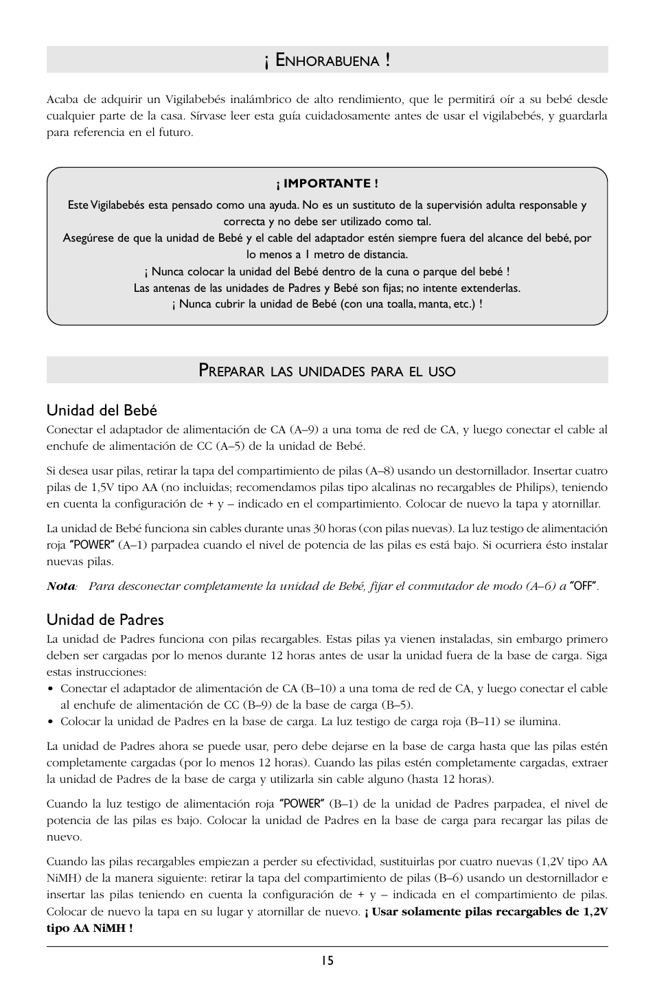 Philips SC364 User Manual | Page 16 / 75