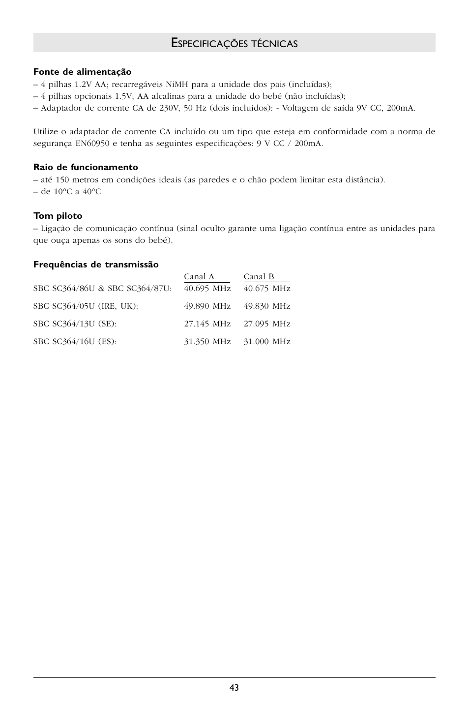 Philips SC364 User Manual | Page 44 / 75