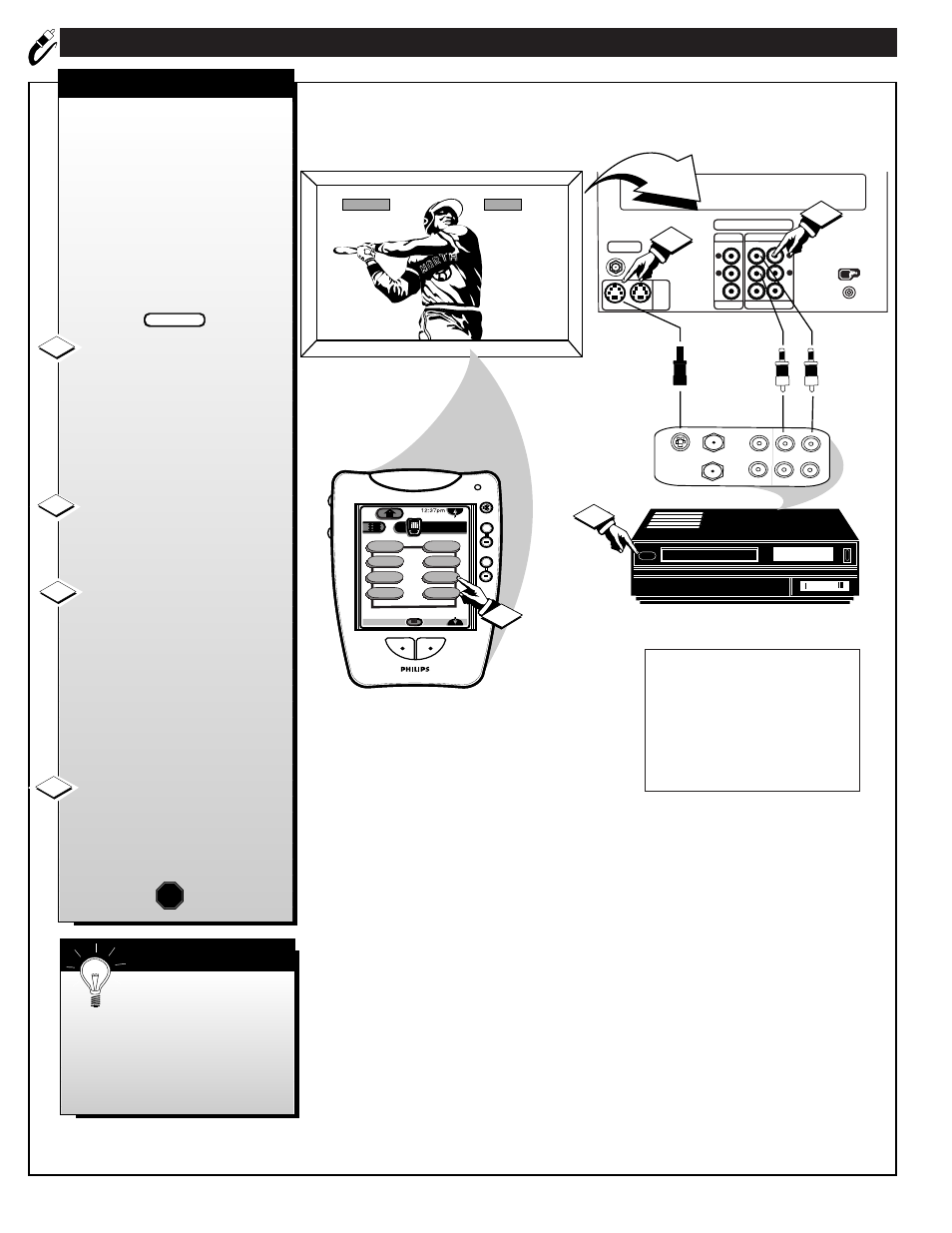 Ntsc a, Udio, Ideo | Nalog, Onnections, Aux1 - s-video inputs | Philips 64PH9901 User Manual | Page 26 / 46