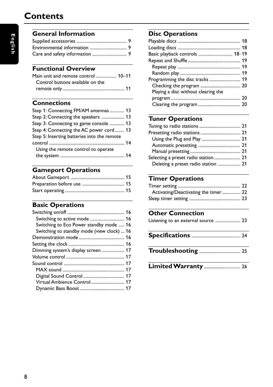 Philips FW-C557/37 User Manual | Page 8 / 26