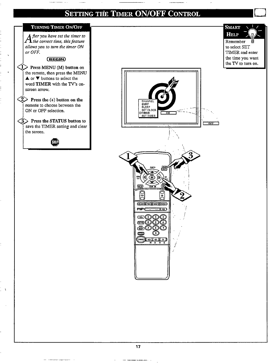 On/off c | Philips TP3267C User Manual | Page 17 / 40