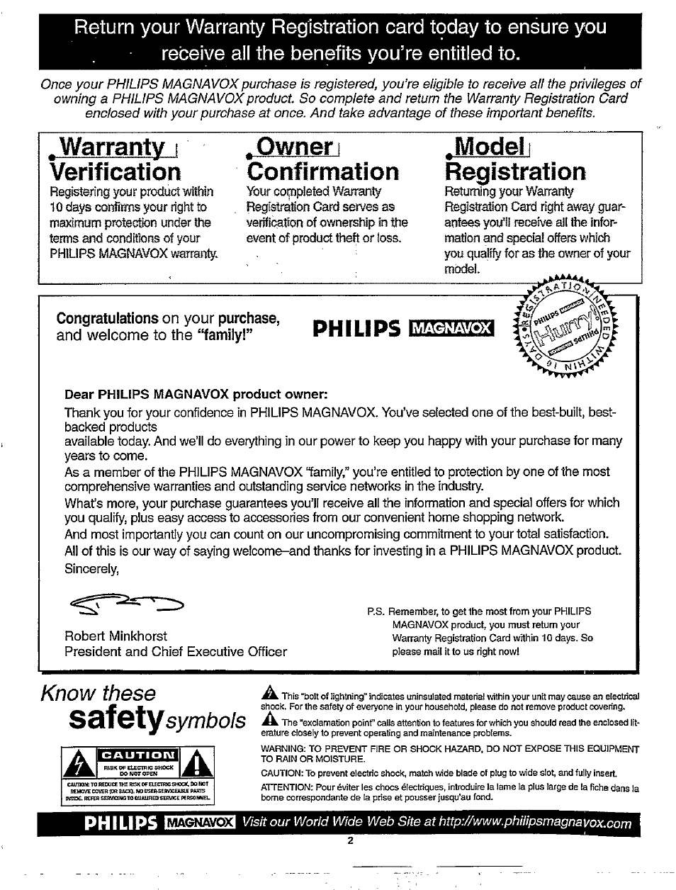 S 3f 0ty, Warranty i verification, Owner i confirmation | Model registration, Philips, Know these, Symbols, Гдгтптти71 | Philips TP3267C User Manual | Page 2 / 40