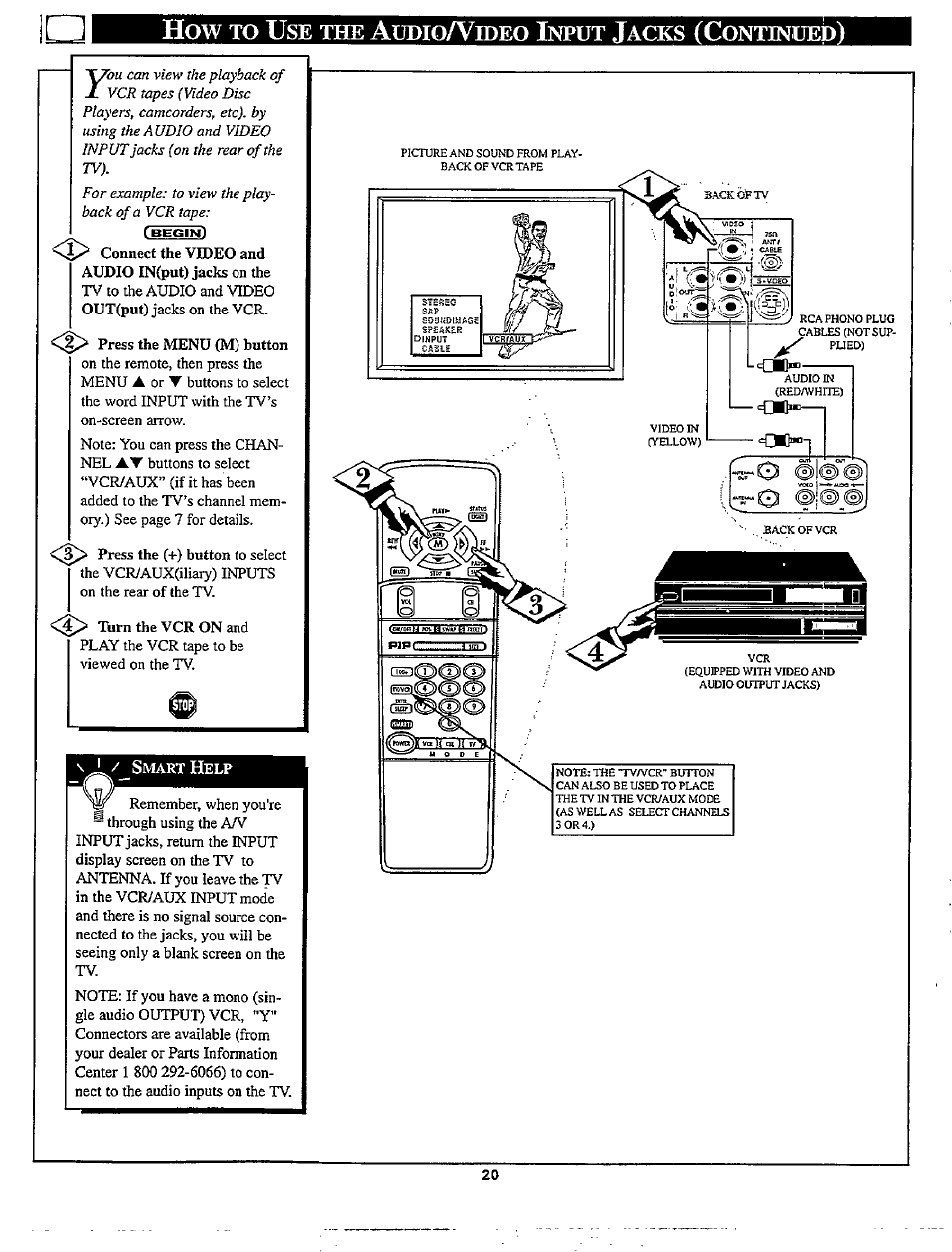 How то use the ашюа^шео input jacks (contmuep), How то u | Philips TP3267C User Manual | Page 20 / 40