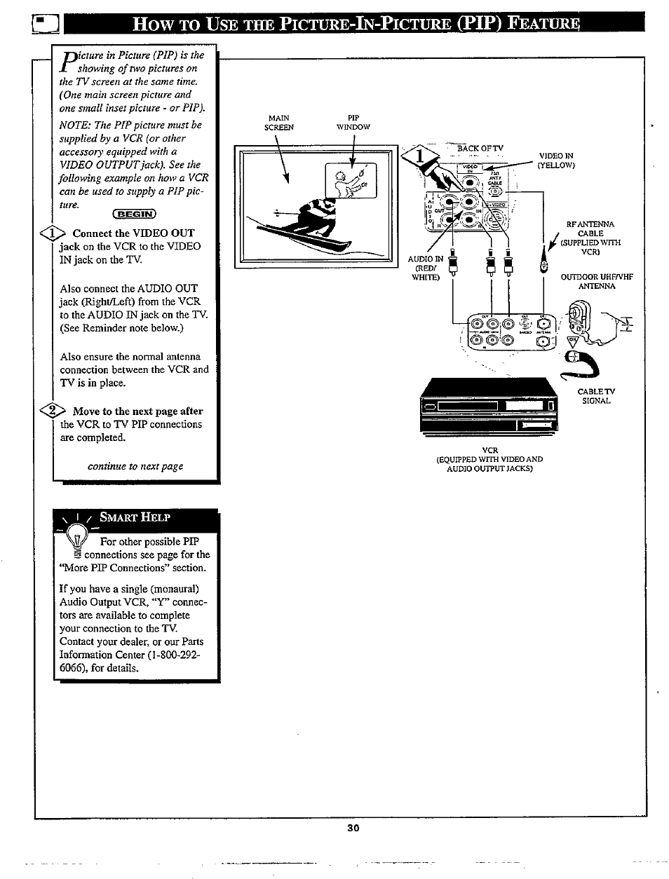 How to use the picture-in-picture (pip) feature, How to u, Pip) f | Philips TP3267C User Manual | Page 30 / 40