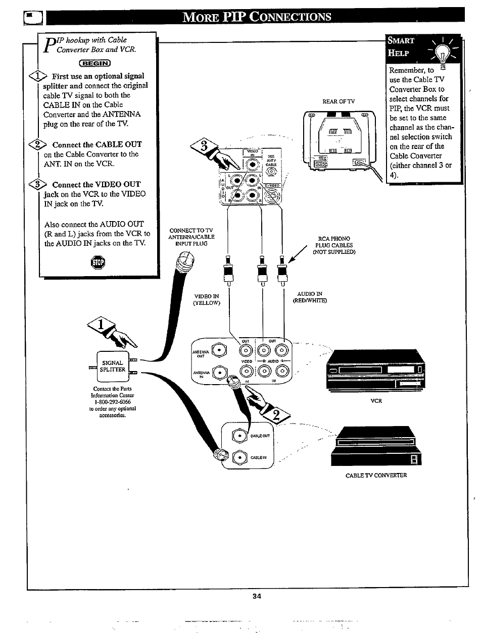 Pip c, Onnections | Philips TP3267C User Manual | Page 34 / 40