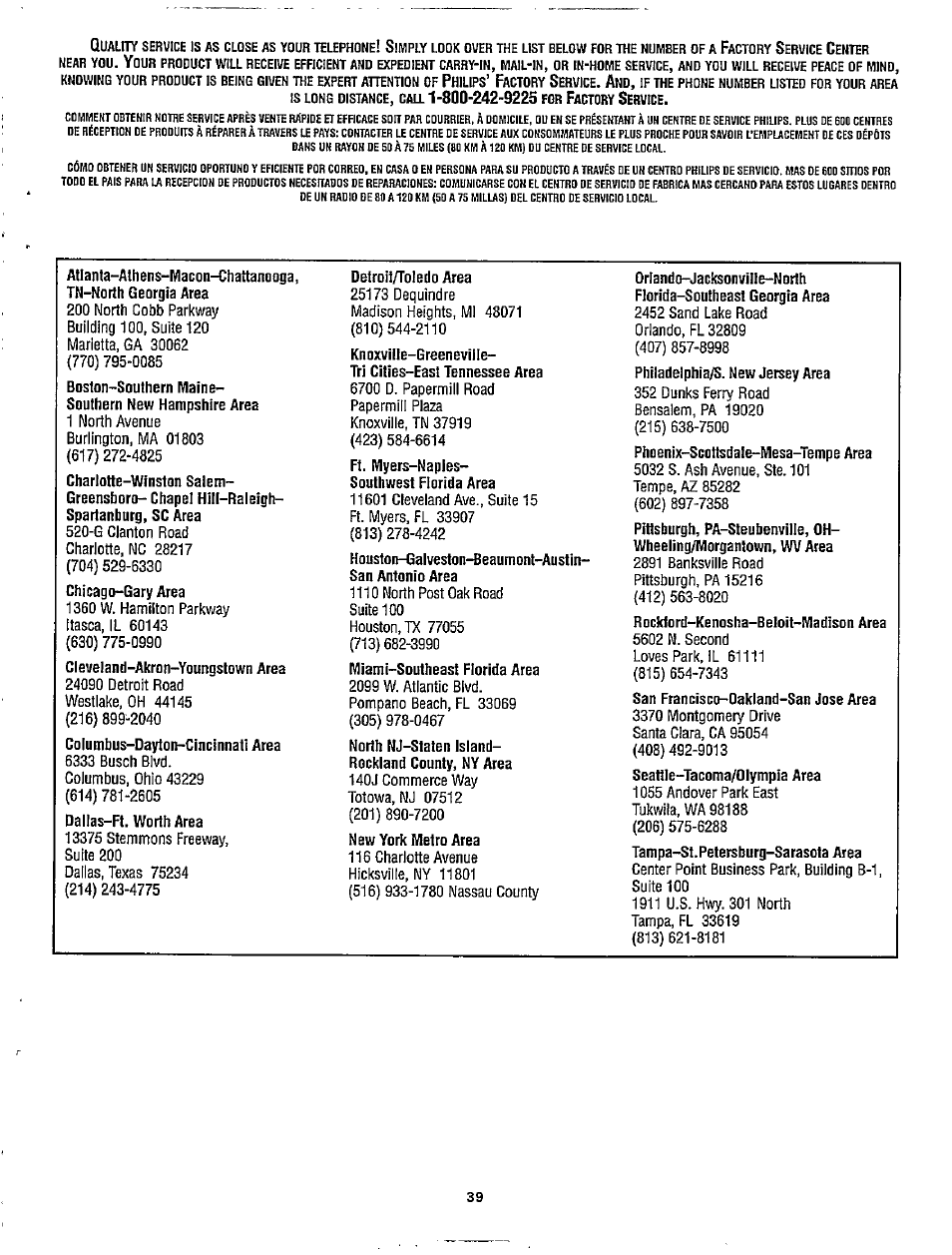 Philips TP3267C User Manual | Page 39 / 40