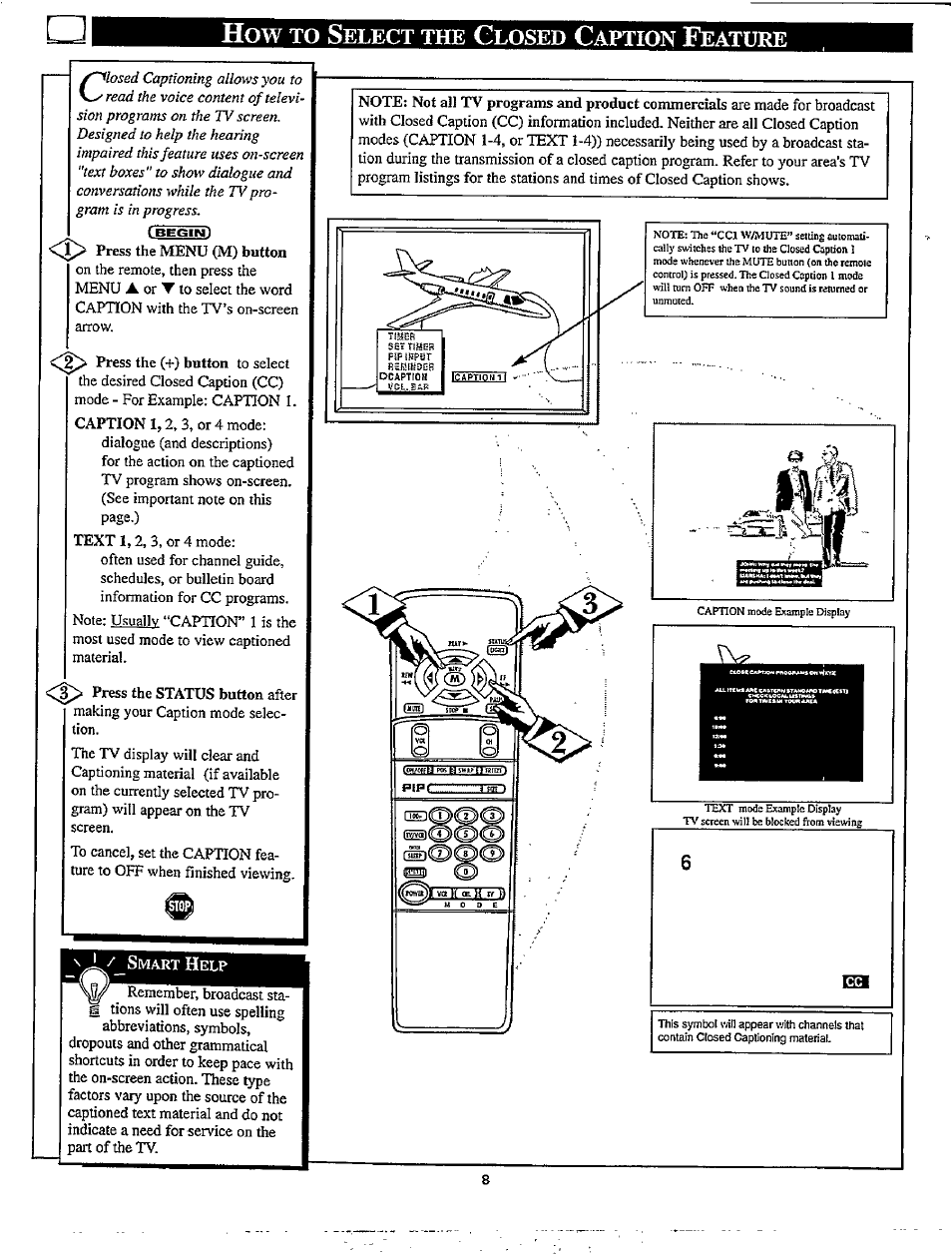 Elect, Losed, Aption | Eature | Philips TP3267C User Manual | Page 8 / 40