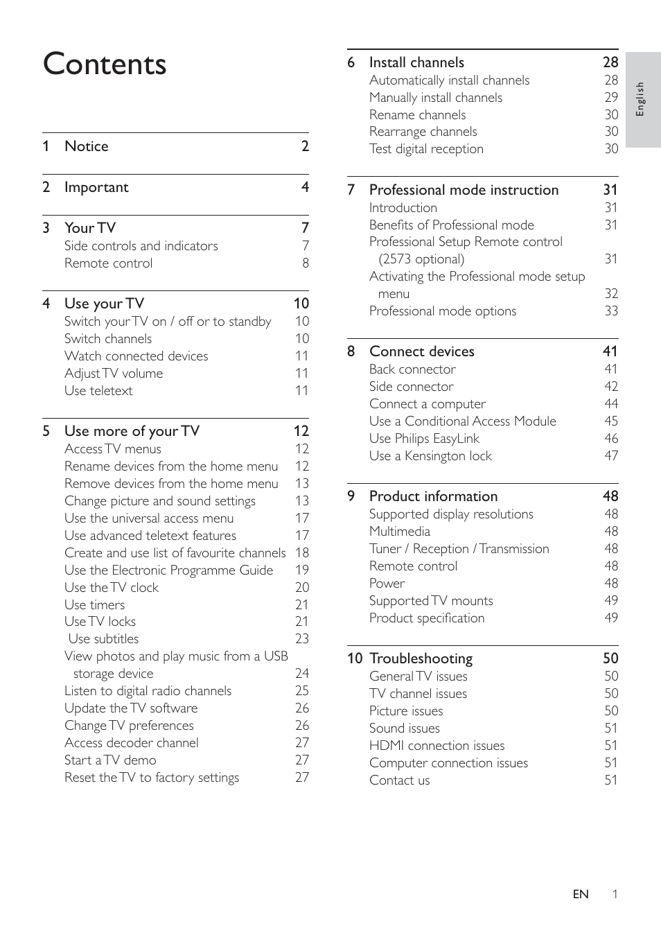 Philips 19HFL3232D/10 User Manual | Page 3 / 56