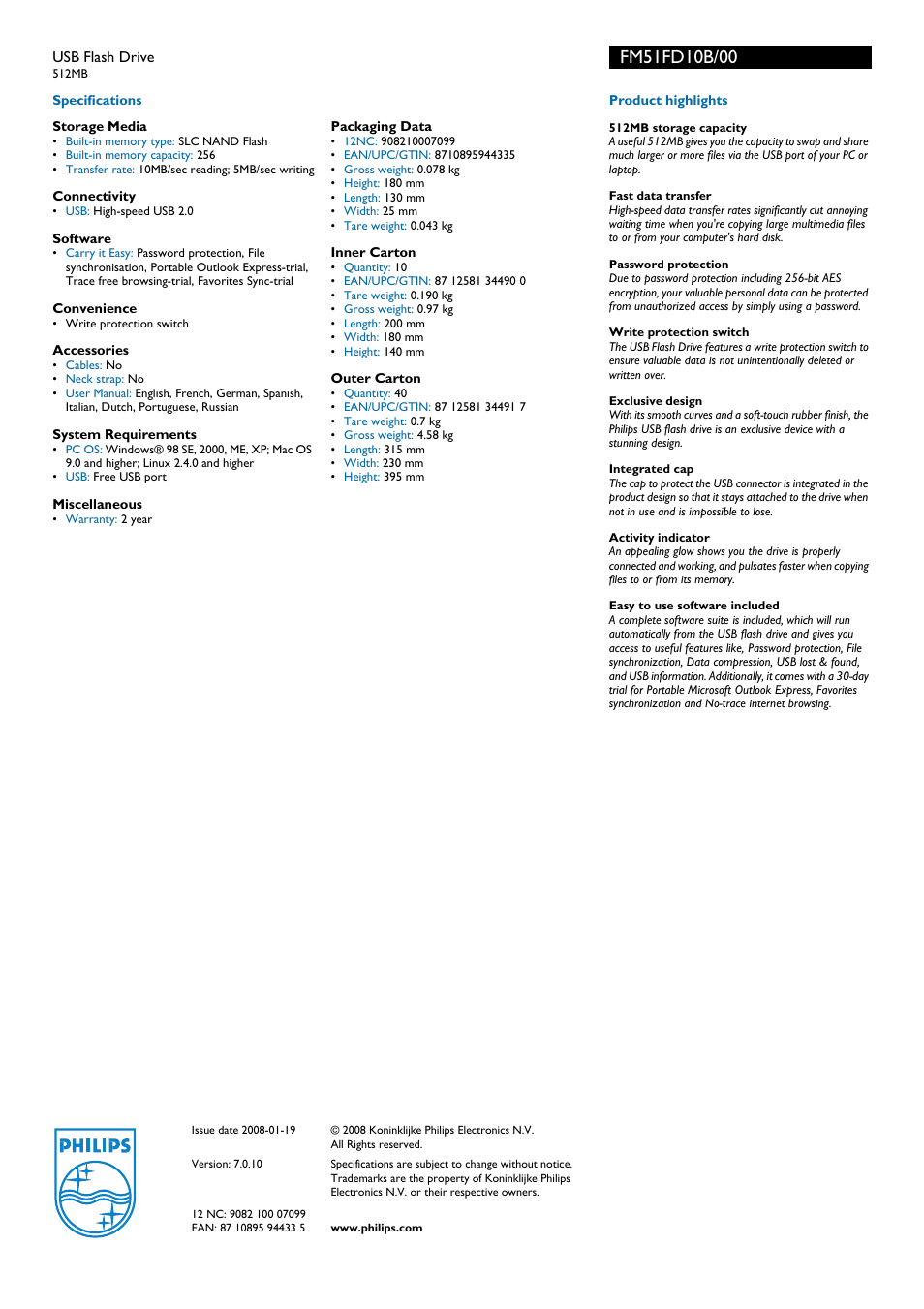 Philips FM51FD10B User Manual | Page 2 / 2