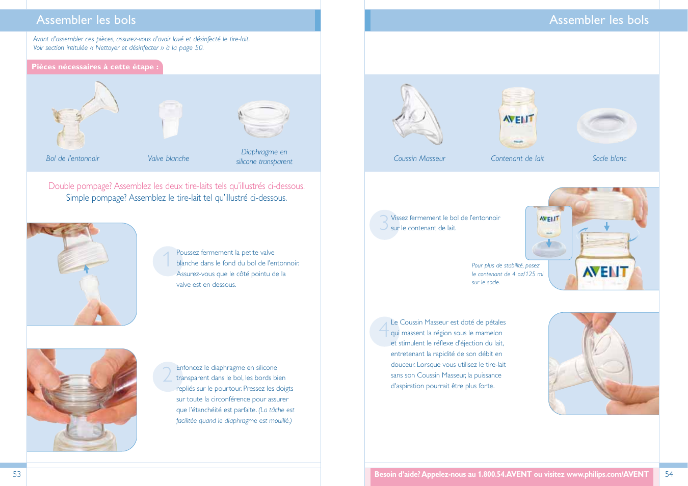 Assembler les bols | Philips SCF304/02 User Manual | Page 28 / 34