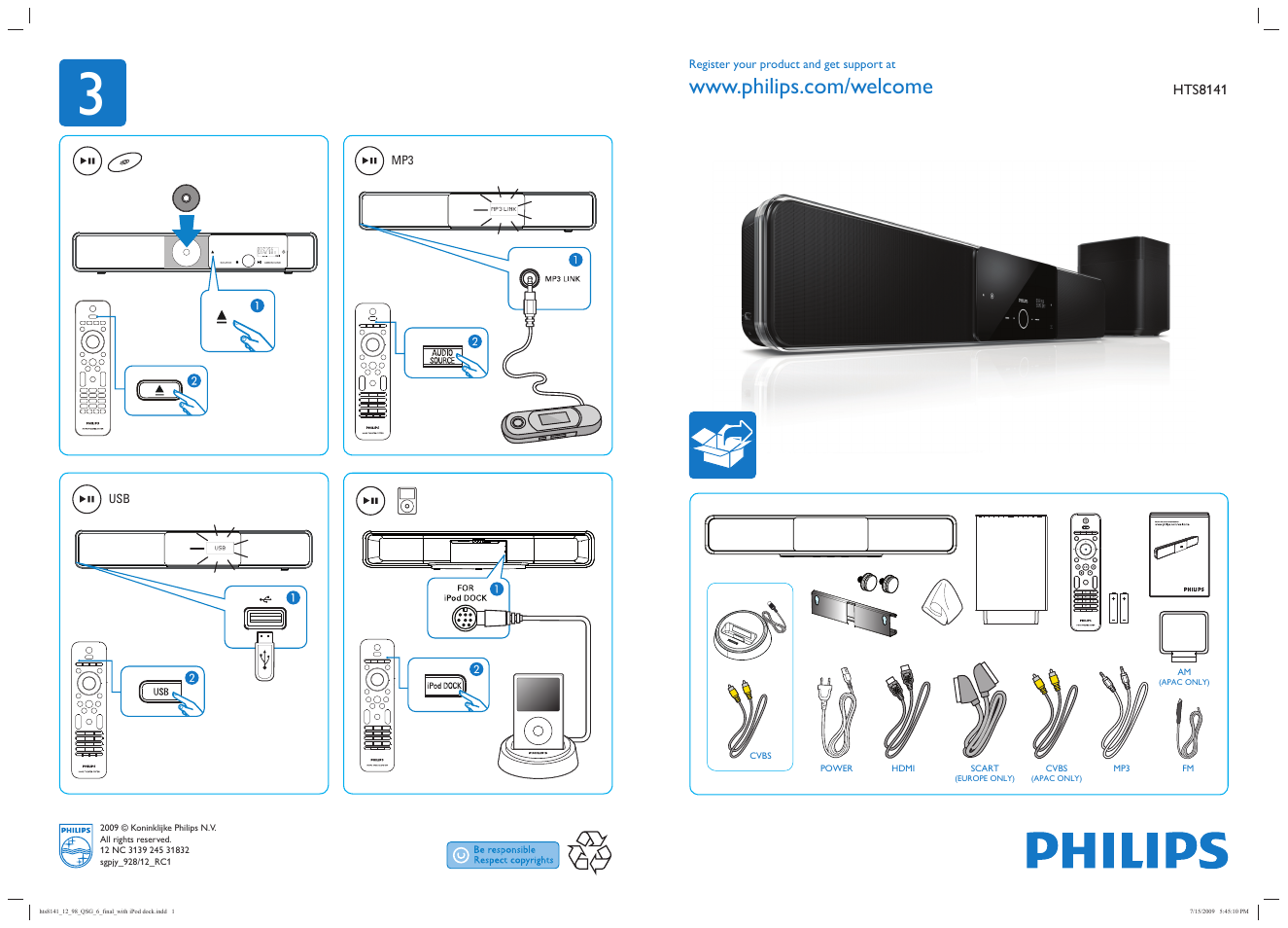 Philips SoundBar HTS8141 User Manual | 2 pages