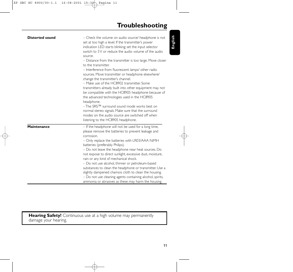 Troubleshooting | Philips MICROLUX HC8900 User Manual | Page 11 / 149