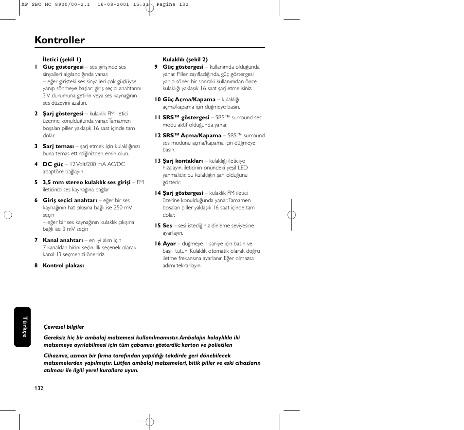 Kontroller | Philips MICROLUX HC8900 User Manual | Page 132 / 149