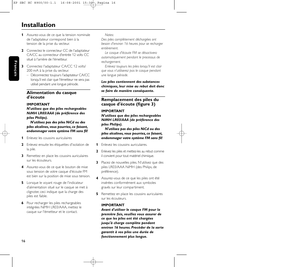 Installation | Philips MICROLUX HC8900 User Manual | Page 16 / 149