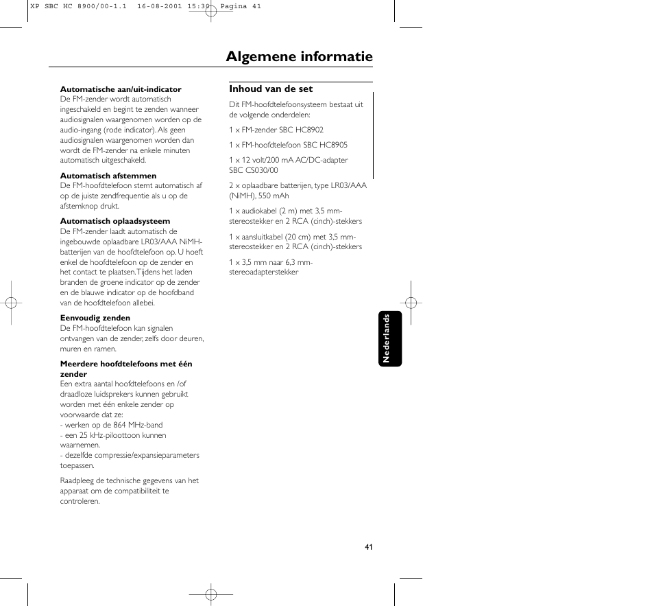 Algemene informatie | Philips MICROLUX HC8900 User Manual | Page 41 / 149