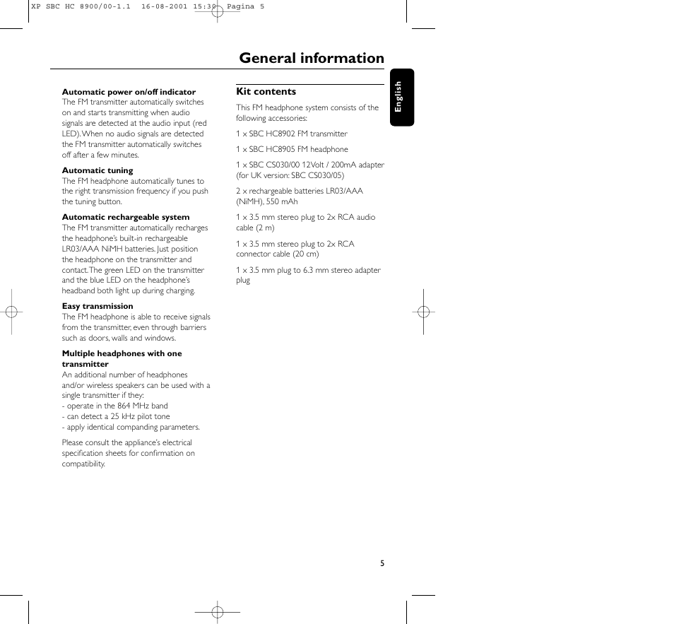 General information | Philips MICROLUX HC8900 User Manual | Page 5 / 149