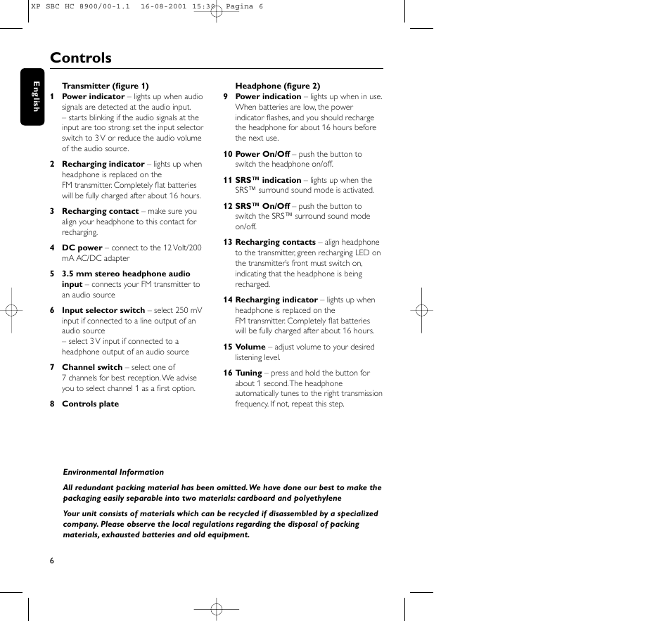Controls | Philips MICROLUX HC8900 User Manual | Page 6 / 149