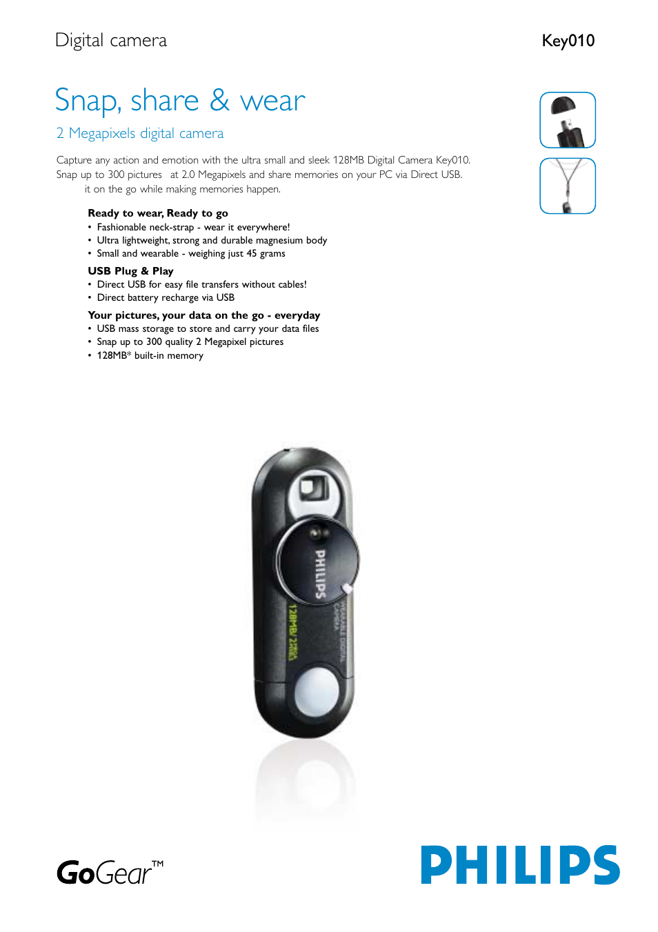 Philips key010 User Manual | 2 pages