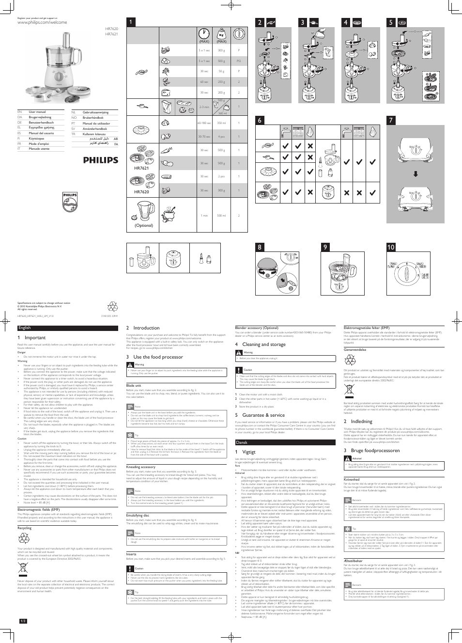 Philips HR7620 User Manual | 6 pages